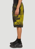 Flow Tie Dye Cargo Shorts in Black