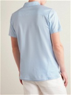 Derek Rose - Ramsay Stretch-Cotton and TENCEL™ Lyocell-Blend Piqué Polo Shirt - Blue