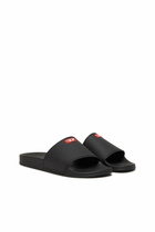 Diesel Sa-Swim-Rubber pool slides with D logo - Slides Mens in Black
