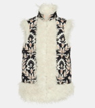 La DoubleJ Printed mohair-trimmed jersey vest