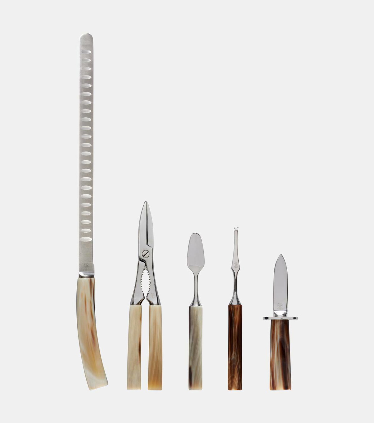 Brunello Cucinelli Horn and stainless steel cutlery set for crudités