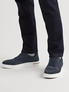 Loro Piana - Newport Walk Suede and Mesh Sneakers - Blue