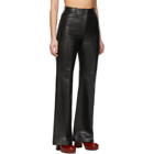 Gucci Black Leather Flared Trousers