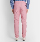 INCOTEX - Tapered Reversible Double-Faced Cotton-Voile Drawstring Trousers - Pink