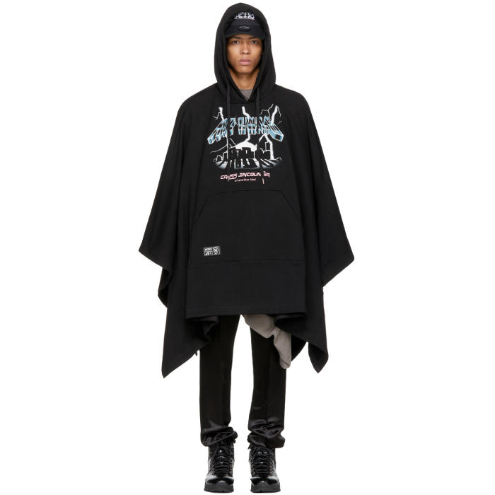 KTZ Black Cross Encounter Poncho Hoodie KTZ