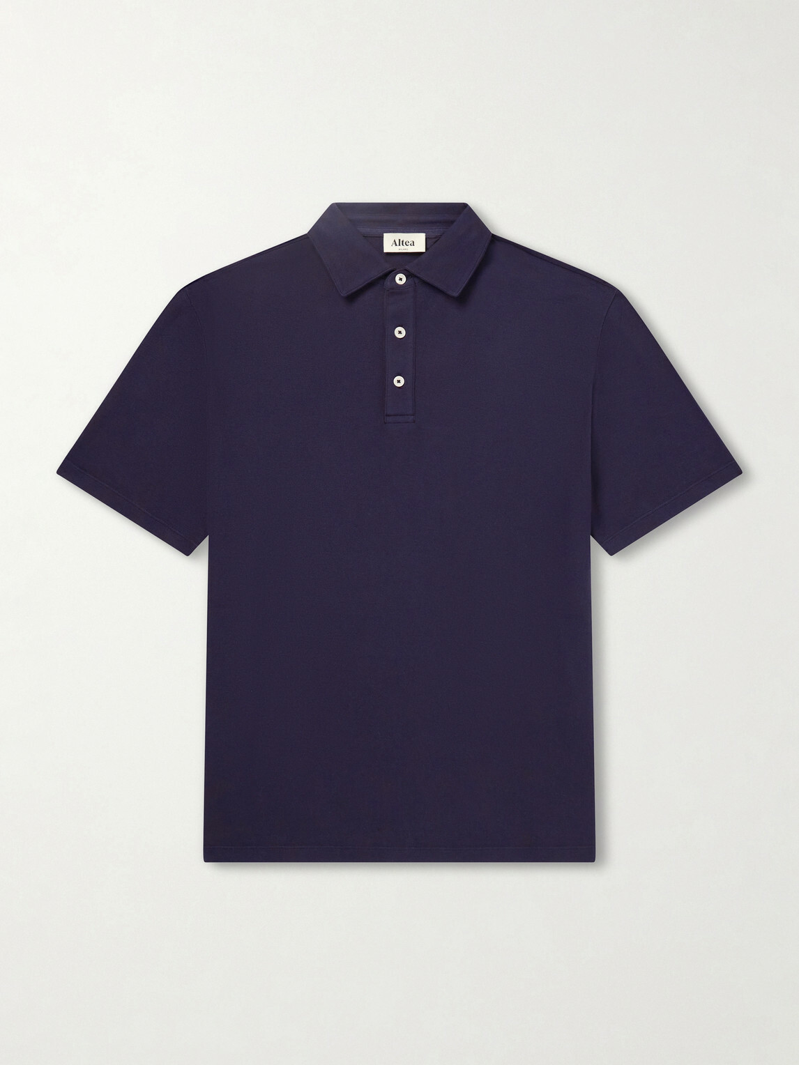 Altea - Greg Cotton-Blend Piqué Polo Shirt - Blue