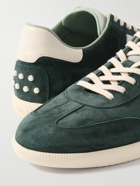 Tod's - Tabs Leather-Trimmed Suede Sneakers - Green