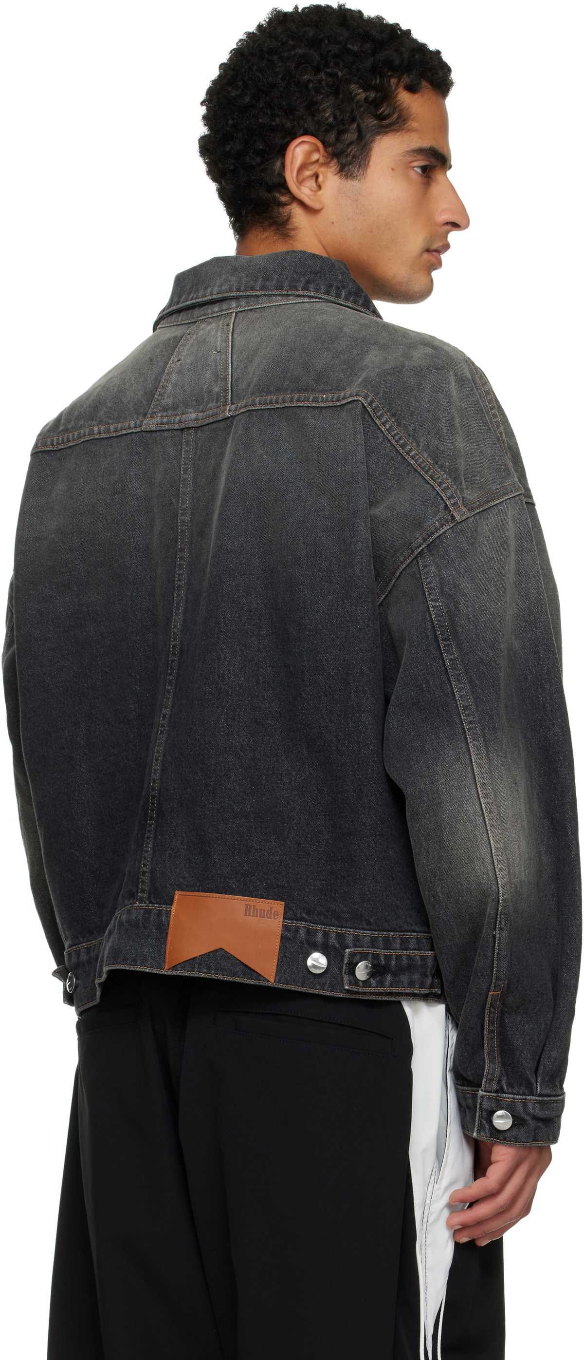 Rhude Black Tire Trucker Denim Jacket