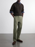 Drake's - Donegal Mélange Wool, Cashmere and Silk-Blend Sweater - Brown