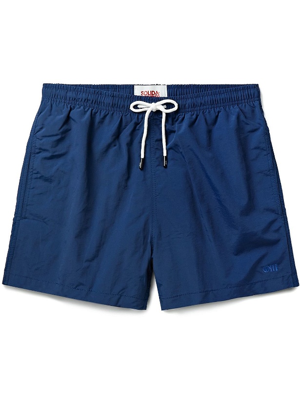 Photo: Solid & Striped - The Classic Short-Length Swim Shorts - Blue
