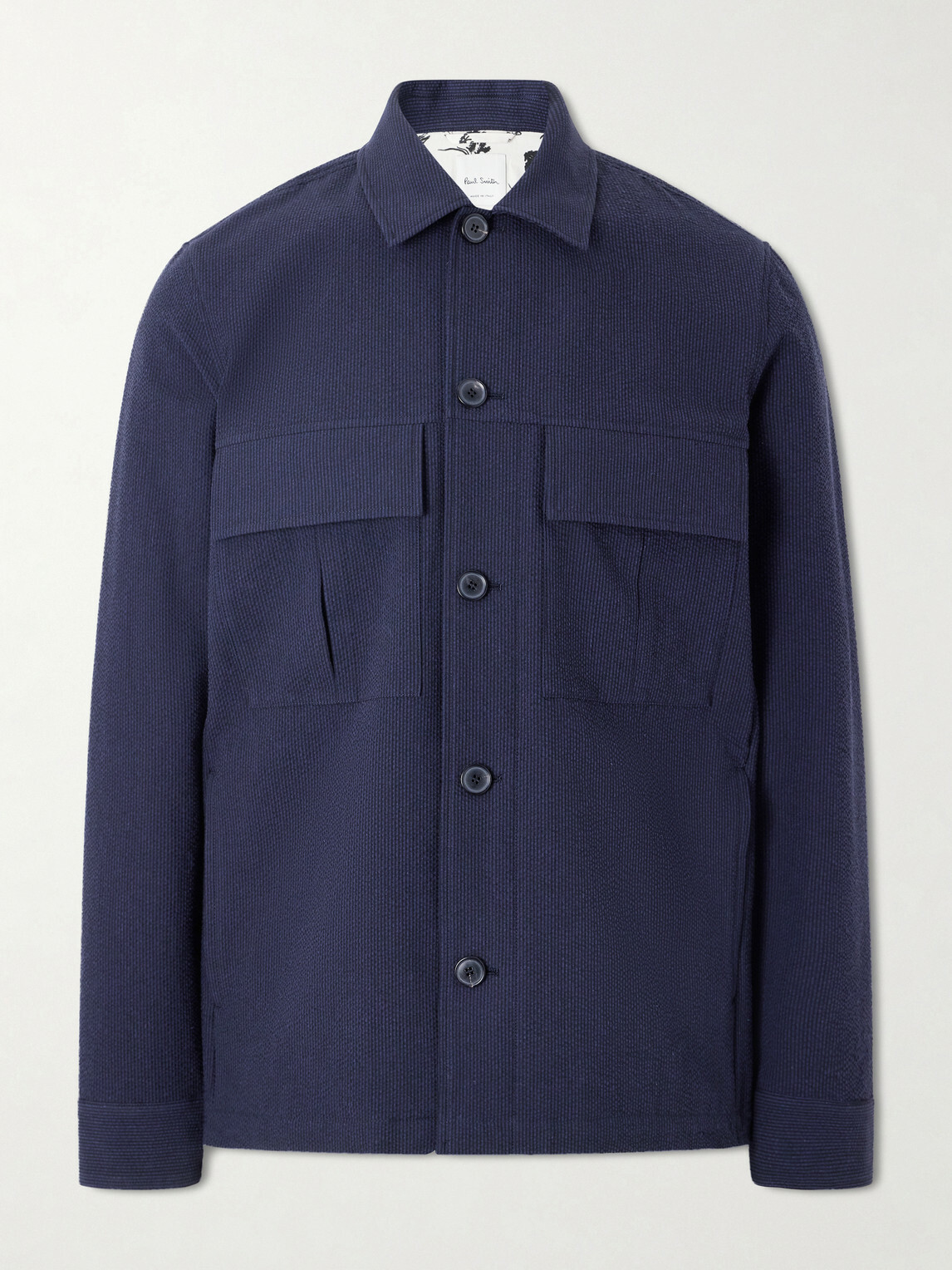 Paul Smith - Cotton-Blend Seersucker Overshirt - Blue