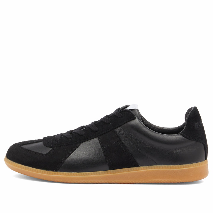 Photo: Novesta Men's GAT Leather Court Sneaker in Black/Transparent