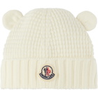 Moncler Enfant Baby Off-White Wool Teddy Bear Ears Beanie