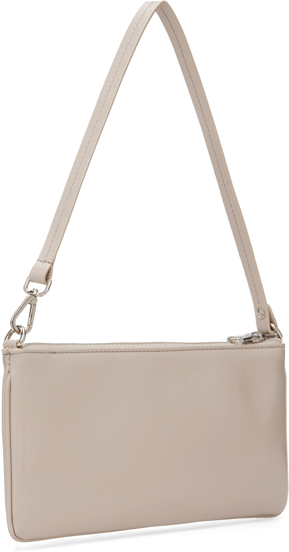 Courrèges Beige Zipped Naplack Pouch