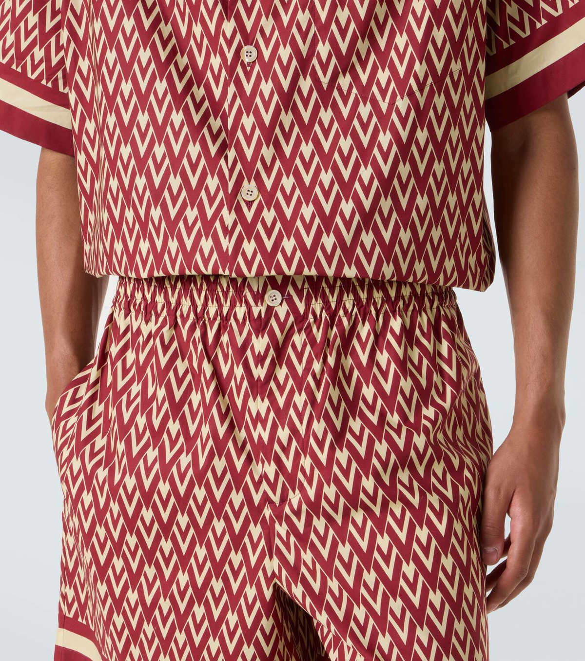 Valentino Toute La V cotton poplin Bermuda shorts Valentino
