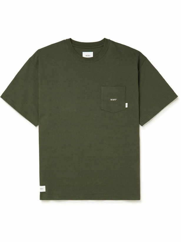 Photo: WTAPS - Logo-Embroidered Cotton-Jersey T-Shirt - Green