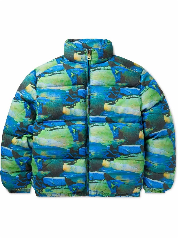 Photo: ERL - Printed Quilted Cotton Down Jacket - Blue