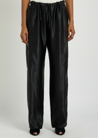 Khaite Rohen Straight-leg Satin Trousers Black