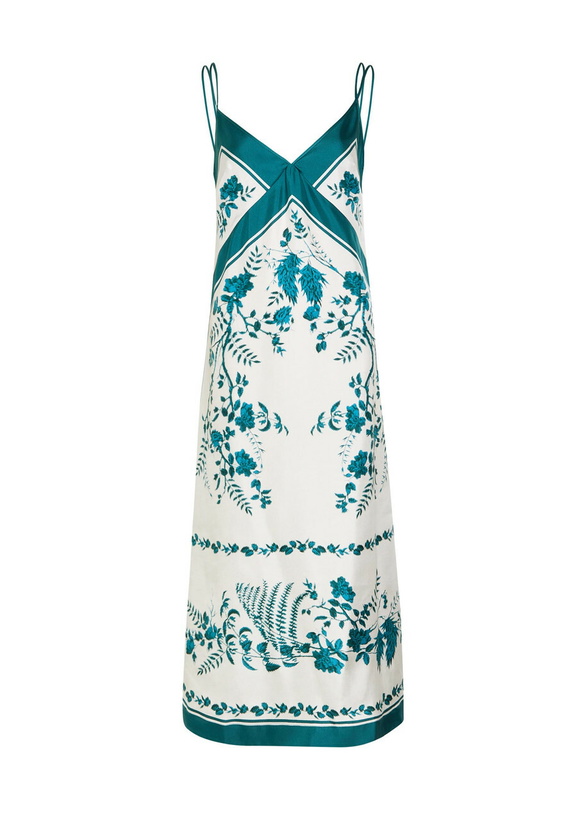 Photo: Erdem Printed Silk Midi Dress Blue