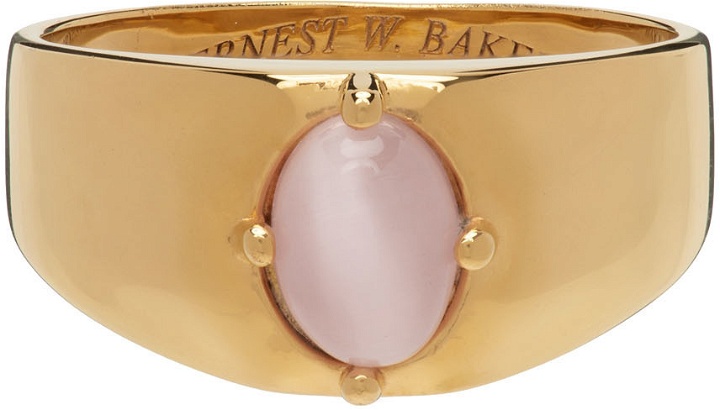 Photo: Ernest W. Baker SSENSE Exclusive Gold & Pink Stone Ring