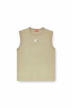 Diesel Cotton tank top with metallic Oval D - T-Shirts Mens in Beige