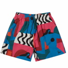 By Parra Men's Distorted Water Swim Shorts in Multi