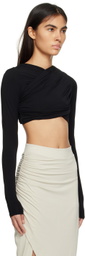 Han Kjobenhavn Black Cropped Long Sleeve T-Shirt