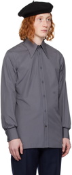 Maison Margiela Gray Pointed Collar Shirt
