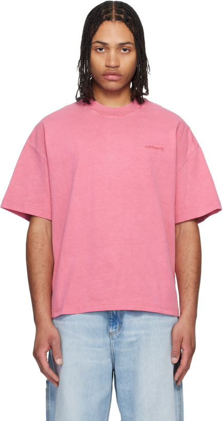 Photo: Carhartt Work In Progress Pink Benton T-shirt