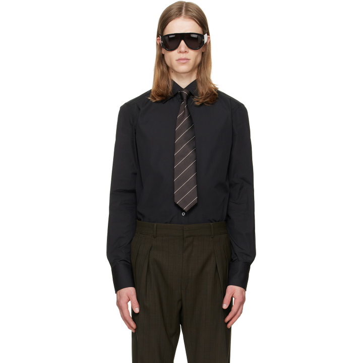 Photo: TOM FORD Black Poplin Slim Fit Shirt