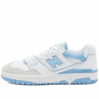 New Balance Men's BB550LSB Sneakers in Munsell White/Baby Blue