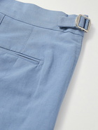 Orlebar Brown - Carsyn Tapered Pleated Linen and Cotton-Blend Trousers - Blue