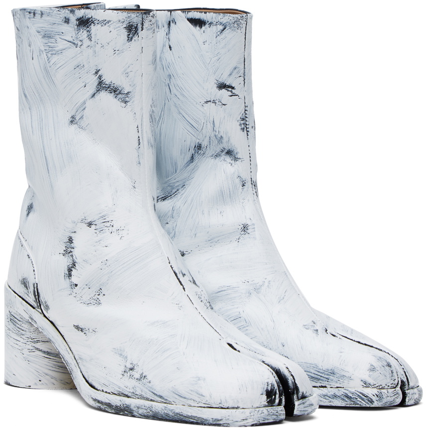 Maison Margiela White Tabi Painted Bianchetto Boots – ESSXNYC
