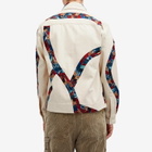 Kardo Men's Bodhi Patchwork Fabric Denim Jacket in Natural