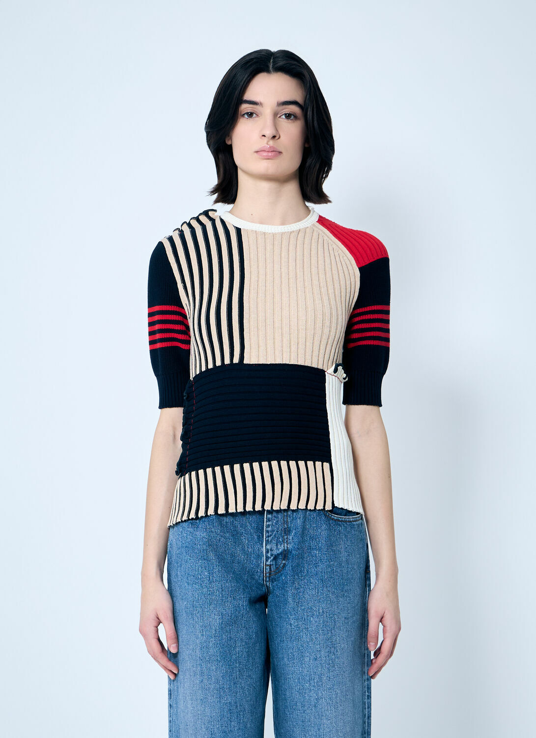 Bottega Veneta Rib Patchwork Sweater