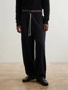 Paly Hollywood - Wide-Leg Wool-Blend Sweatpants - Black