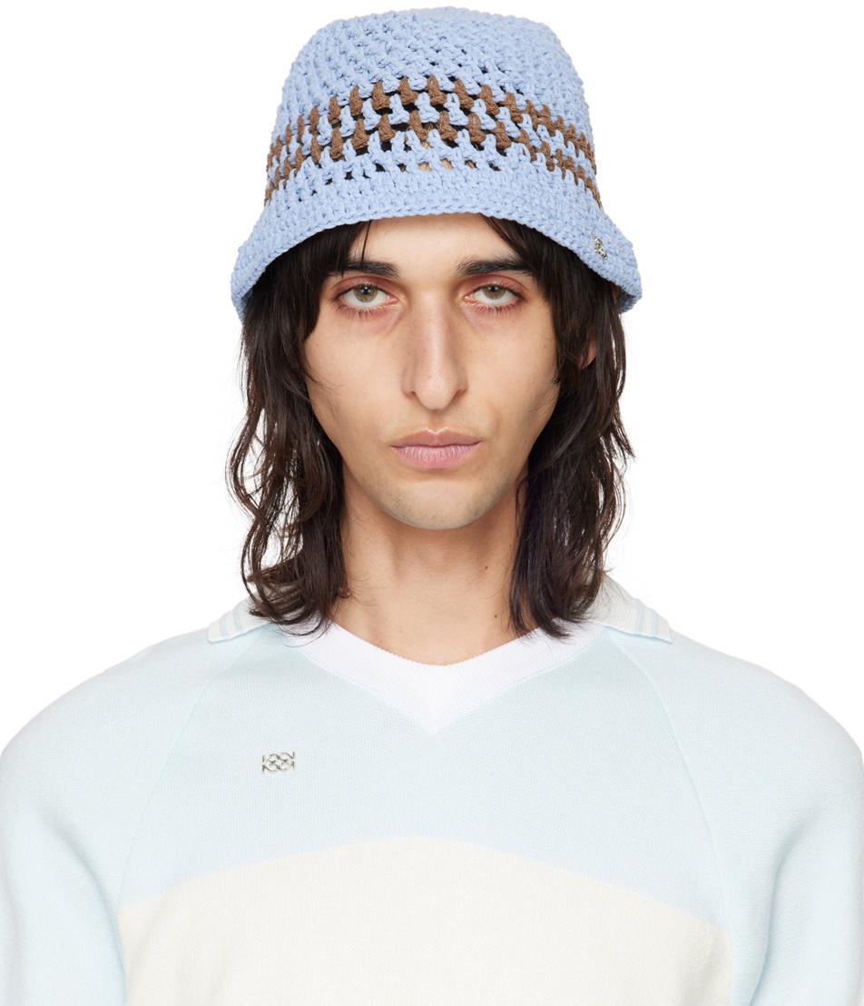 Kijun Blue Crochet Bucket Hat Kijun