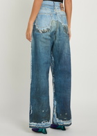 Acne Studios Printed Wide-leg Jeans Blue Denim