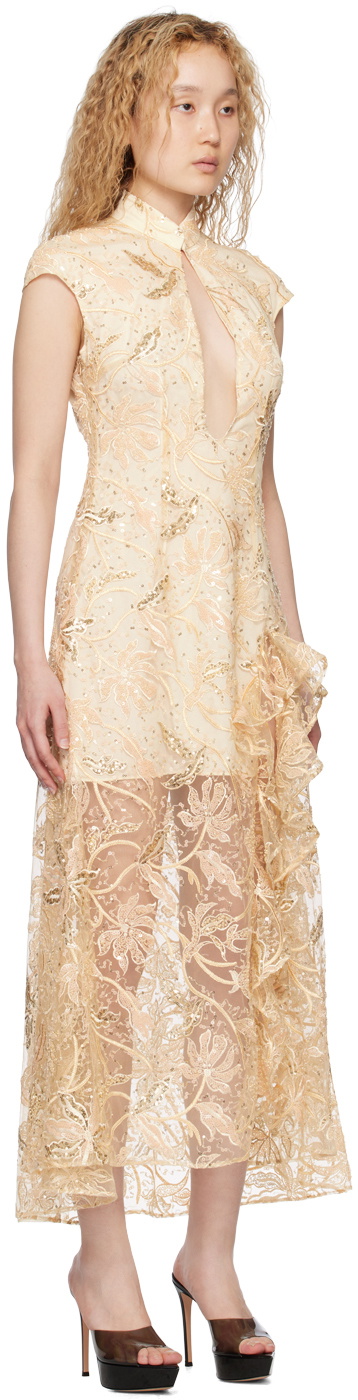 KIM SHUI SSENSE Exclusive Beige Qi Pao Maxi Dress