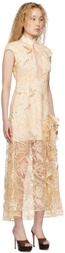 KIM SHUI SSENSE Exclusive Beige Qi Pao Maxi Dress