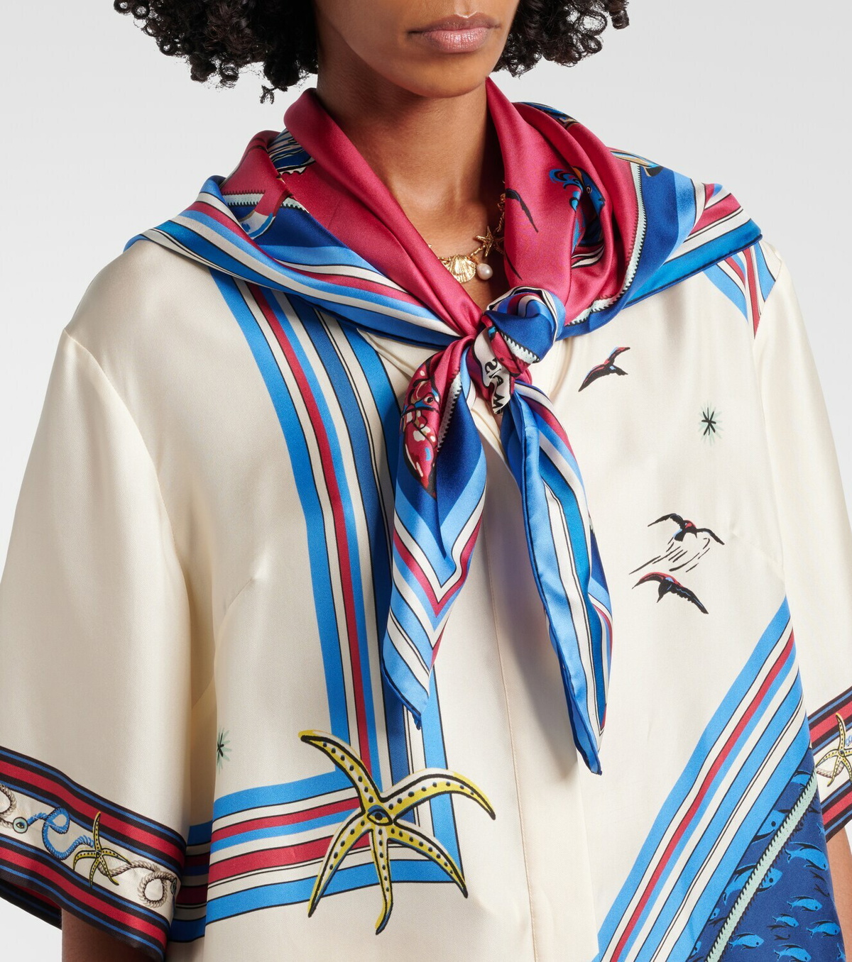 Alémais Printed silk twill scarf
