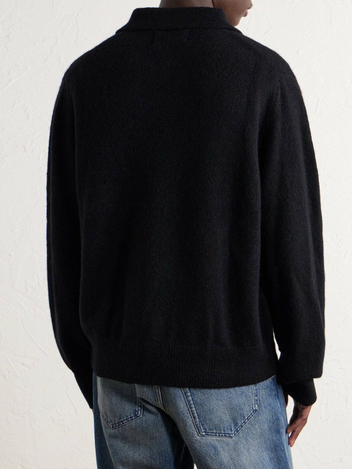 Corridor - Woven Alpaca-Blend Polo Sweater - Black