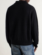 Corridor - Woven Alpaca-Blend Polo Sweater - Black