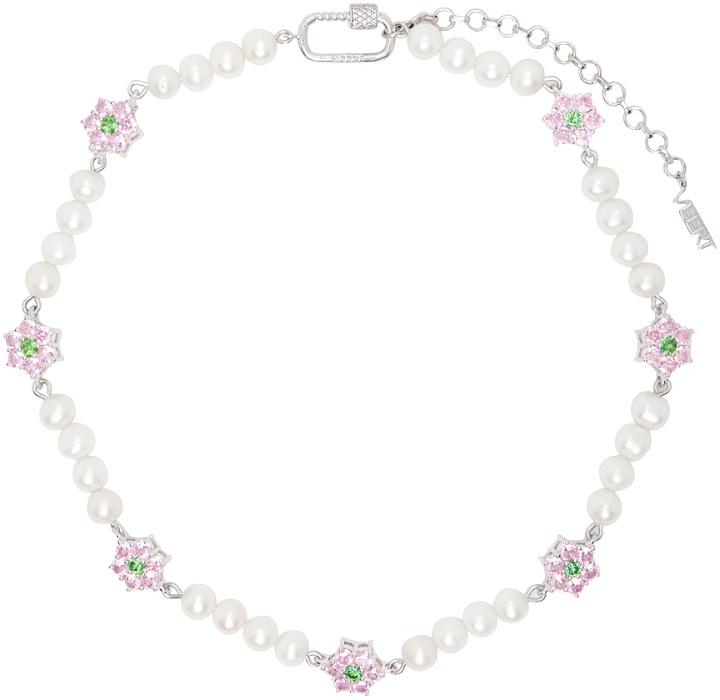 Photo: VEERT White Gold Flower Pearl Necklace