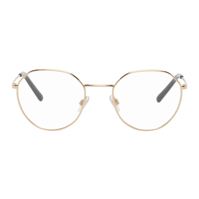 Photo: Dolce and Gabbana Gold Round Glasses