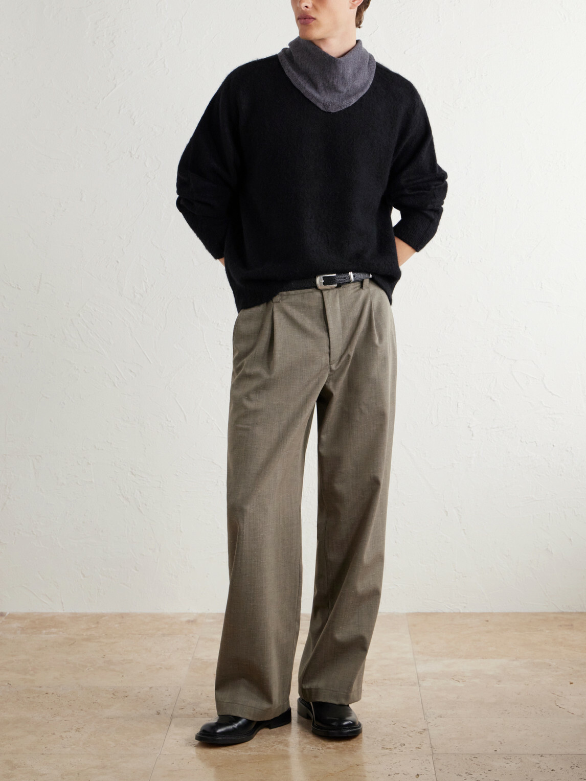 A.PRESSE - Brushed Cashmere Sweater - Black