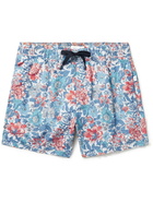 Onia - Charles Mid-Length Floral-Print Swim Shorts - Blue