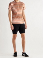 SUNSPEL - Striped Cotton-Jersey T-Shirt - Brown