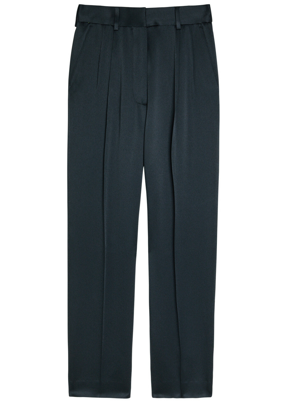 Blaze Milano Fox Satin Trousers Dark Blue
