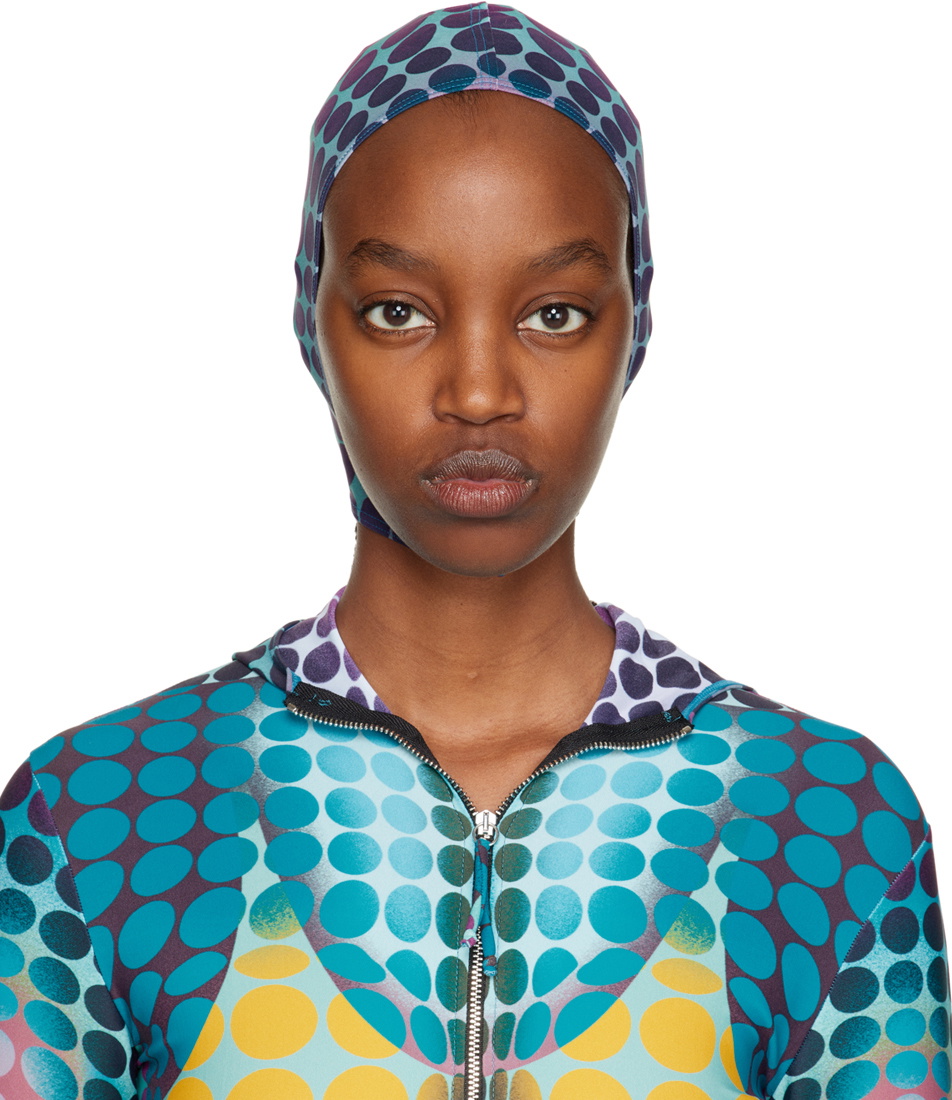 Jean Paul Gaultier Blue & Purple Cyber Dot Hood Jean Paul Jean Paul Gaultier Blue & Purple Cyber Dot Hood Jean Paul
